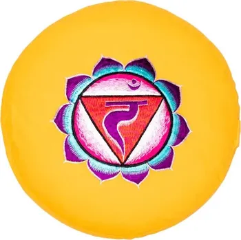 Taburet Mani Bhadra TABURET POHANKA ŽLUTÝ 3. ČAKRA 33X13CM