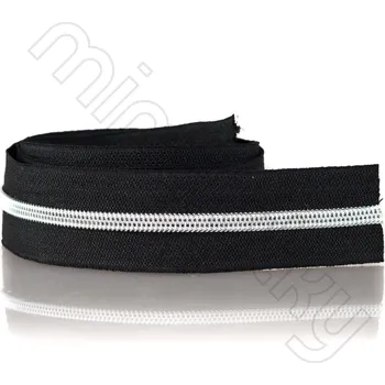 Zip Zip spirálový 5mm metráž černá/stříbrná