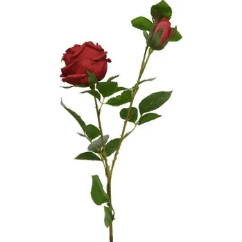 umělá květina Kaemingk Růže s poupětem, 62cm, červená, Kaeming