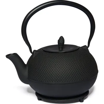 Konvice na čaj Čajová zahrada Japonská litinová konvice Arare 1600ml černá s podložkou