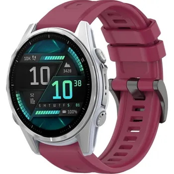 Příslušenství k chytrým hodinkám VSECHNONAMOBIL 87340 SILICONE Vyměnitelný řemínek pro Garmin Fenix 8 43mm bordó