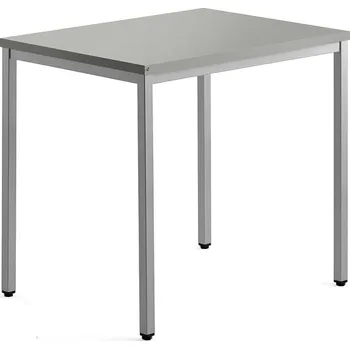 Psací stůl Přídavný stůl QBUS, 4 nohy, 800x600 mm, stříbrný rám, světle šedá