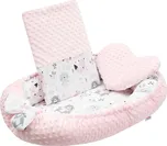 Luxusní hnízdečko s polštářkem a peřinkou New Baby z Minky Růžová