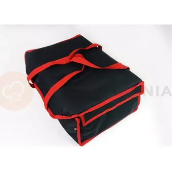 Termobox Taška na hamburgery 12ks 15x15x8 cm v coduře, zapínání na suchý zip, černý s červeným lemováním | FURMIS, HAMBURGER 12