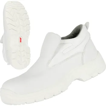 Pracovní obuv NITRAS CLEAN STEP MID SL – Bezpečnostní pantofle S2, poloviční výška, bílé, vhodné pro zdravotnictví Velikost: 46