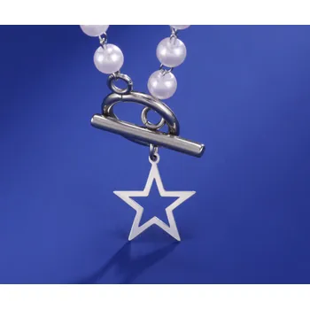 Náhrdelník B-TOP Perlový náhrdelník z nerezové oceli s přívěskem Hvězdy