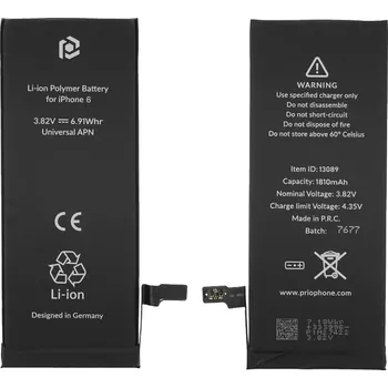 Baterie pro mobilní telefon Prio Baterie pro Apple iPhone 6, 1810 mAh, montážní popruh součástí