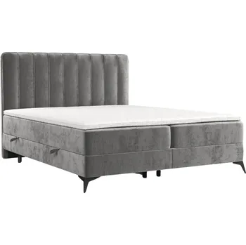 Postel Maison de Rêve Šedá čalouněná postel boxspring AGGAZ 140 x 200 cm