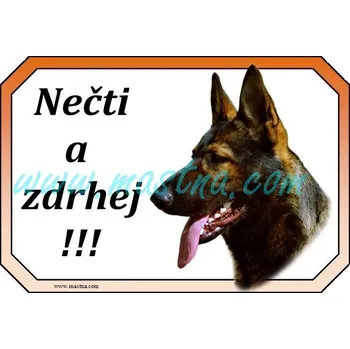 Cedulka německý ovčák, german shepherd vlkošedý zdrhej - Bez samolepicí vrstvy