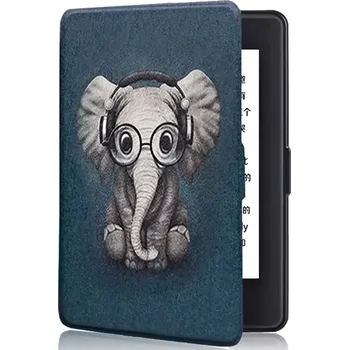 Pouzdro na čtečku elektronické knihy Armori Trimer T119, pouzdro pro Amazon Kindle Paperwhite 1/2/3 - magnetické zavírání, AutoSleep, motiv Elephant + BONUSY