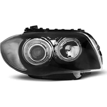 Přední světlomet TUNING-TEC Přední světla BMW 1 E87, E81 04-11 Angel Eyes - černé 2