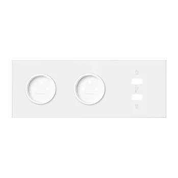 Elektrická zásuvka Simon 100 10020320-230 Sestava 3 násobná: 2 zásuvky + 1 USB nabíječka 2 násobná bílá matná