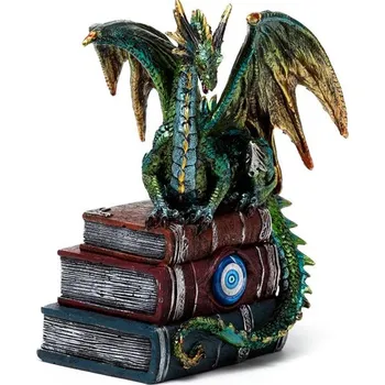 Soška fantasy - Vodní drak s knihou