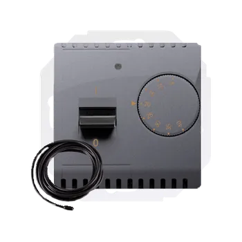 Simon Basic BMRT10ZS.02/43 Termostat s vnějším teplotním senzorem NTC-03, 16&nbsp;A / 230&nbsp;V~, montáž do krabice pomocí šroubů stříbrná