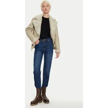 Pánská bunda Boss Kožená bunda 50524016 Écru Regular Fit 38