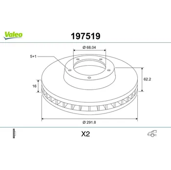 Brzdový kotouč Brzdový kotouč VALEO 197519