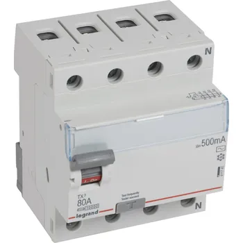 Proudový chránič TX3 CHRÁN. 4P 80A 500MA AC *411740 Legrand