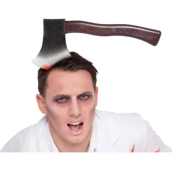 Karnevalový doplněk Folat Čelenka s krvavou zaseknutou sekerou