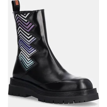 Dámské kozačky Nízké kozačky Missoni Kaya dámské, černá barva, na plochém podpatku, MW50_050 MW50.050 99X, EUR 37