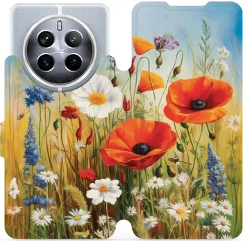 Telefonní příslušenství Flipové pouzdro Mobiwear - Realme 12 5G - VP43S Letní louka (Knížkové flip pouzdro, obal, kryt na mobil Realme 12 5G - VP43S Letní louka, materiál Umělá kůže + TPU - ochrana 360°, stojánek, silikonová vanička, magnetické zavírání)