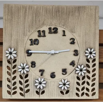 Hodiny Keramické hodiny s drobnými kopretinami (čtvercové)