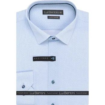 Pánská košile Košile AMJ - kolekce Lui Bentini "Funkční" - Comfort Fit - smodrá s drobným vzorem velikost: 45, délka rukávu: dlouhý rukáv