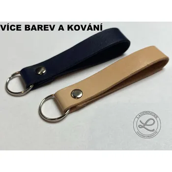 Kožený přívěsek na klíče (MOŽNOST VÍCE BAREVNÝCH VARIANT / Leather key fob with ring.&nbsp;)