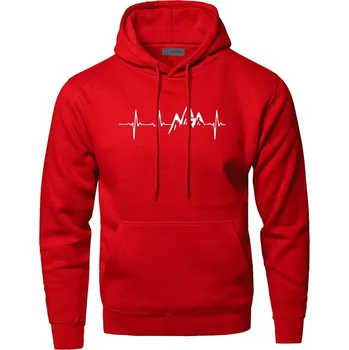 Pánská mikina Unisex mikina hory Mountain Heartbeat Barva: Červená, Velikost: M