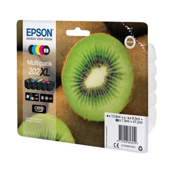Epson 202XL Multipack - 5-balení - 47.2 ml - XL - černá, žlutá, azurová, purpurová, foto černá - originální - blistr s RF akusti