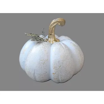 Zahradní dekorace Dýně keramická bílo-zlatá 17cm (A00761)