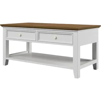 Komoda Konferenční stolek PROVENCE S3P s dubovou deskou bílý Barevné provedení: Bílá, Provedení: šuplíky s pojezdy