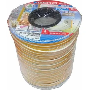 Těsnění do okna a dveří GEKO - Těsnění do oken samolepící EPDM guma P-profil 100m (2x50m) v cívce - bílé