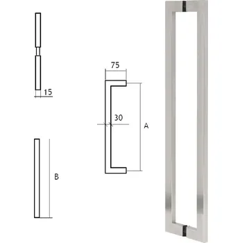 Eurolaton madlo na dveře 88 Rozteč: 200 mm, Montážní sada: dřevěné dveře