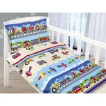 Dětské povlečení bavlna Beáta - letadla a auta - 100x135, 45x60 cm
