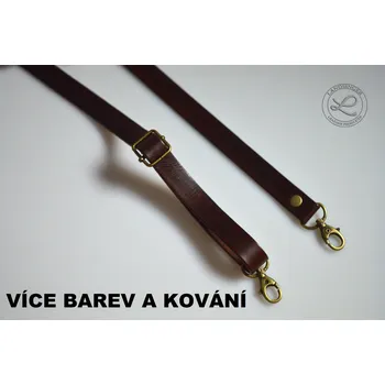 Kabelka Kožený nastavitelný popruh 120 cm - polotovar na kabelku (MOŽNOST VÍCE BAREVNÝCH VARIANT / Adjustable leather strap 120 cm – handbag component)