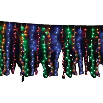 Venkovní osvětlení ACA Lighting LED vánoční závěs, 2x2m, RGB + žlutá barva, IP44, 360 LED, 8 funkcí