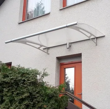 Stříška nad vchodové dveře Schulte Lightline XL saténové plexi nerez 200 cm