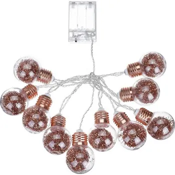 Vánoce ACA Lighting LED vánoční girlanda - žárovičky v měděné barvě, teplá bílá, 2xAA, 160 cm