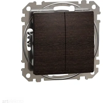 Sedna - Přepínač dvojitý střídavý ř.6+6 wenge *SDD181108 Schneider electric