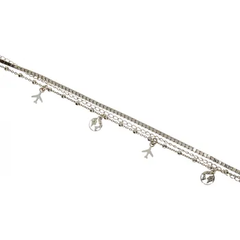 Náramek Zlatnictví Helios Stříbrný náramek s přívěsky