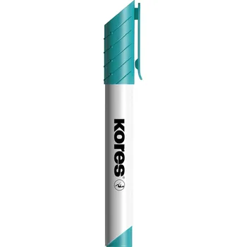 Popisovač na bílé tabule a flipcharty Kores K-Marker, kulatý hrot 3 mm, tyrkysový