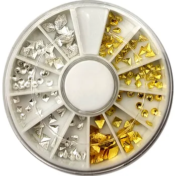 Umělé nehty Ozdoby na nehty - karusel zlato stříbrné matné