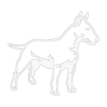 Polep vozidla SAMOLEPKA Pes 153 pravá Bulteriér (09 - bílá) NA AUTO, NÁLEPKA, FÓLIE, POLEP, TUNING, VLASTNÍ TEXT, TISK, AUTOSAMOLEPKY.cz, POLEPY, OBRÁZEK, LOGO, SAMOLEPKY