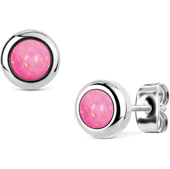 Náušnice NUBIS® Ocelové náušnice s opály 4 mm - NBP77-OP57