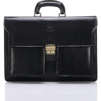 Pánská aktovka Paolo Peruzzi Pánská italská kožená aktovka Paolo Peruzzi; černá