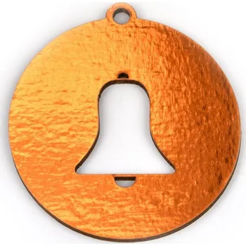 Vánoční dekorace Dřevěná vánoční baňka zvonek, bronzové lamino