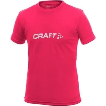 Sport Triko s krátkým rukávem CRAFT Run Logo dětské růžová Velikost: 146-152