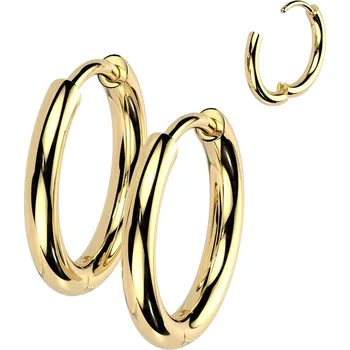 Náušnice Zlacené titanové náušnice - kruhy 14 mm