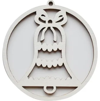 Vánoční dekorace Dřevěný zvonek v kruhu