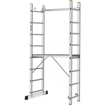 Lešení FISTAR Profi 2v1 žebřík a pojízdné lešení 2x 8 stupňů